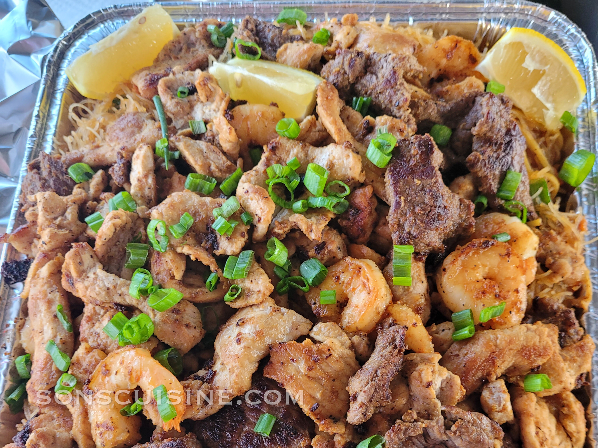 Combination Pancit Bihon/Canton Platter